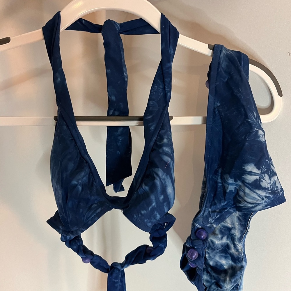 Lucky brand bikini with beautiful beaded side details!